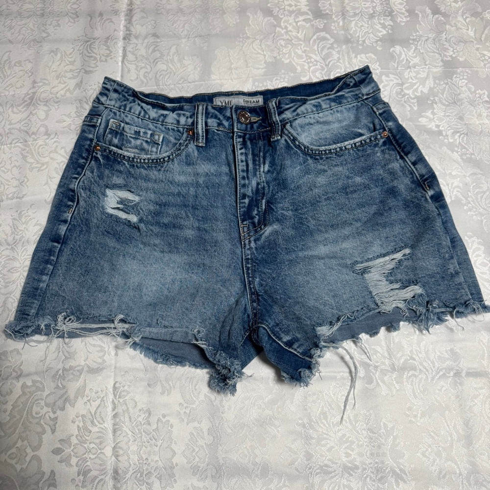 Women's YMI Blue Distressed Jean Shorts Size 11 #120